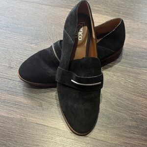 Franco Sarto womens Black Suede Slip-Ons